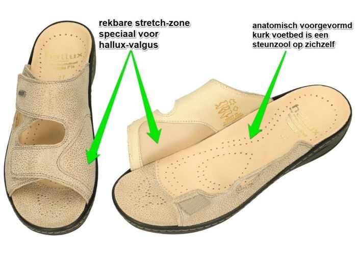 Fidelio Hallux 434113 HALLUX FABIA (F½) slippers & muiltjes beige