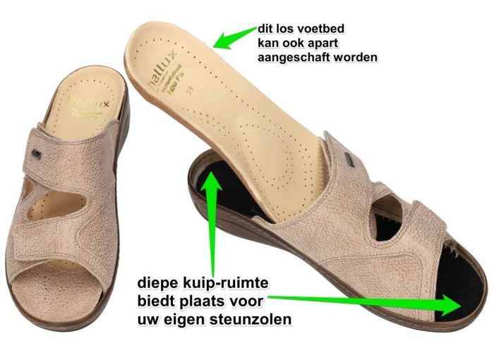 Fidelio Hallux 434133 HALLUX FABIA (F½) slippers & muiltjes beige
