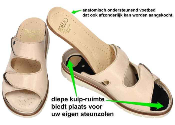 Fidelio Hallux 595020 HALLUX GLORY (G½) slippers & muiltjes beige