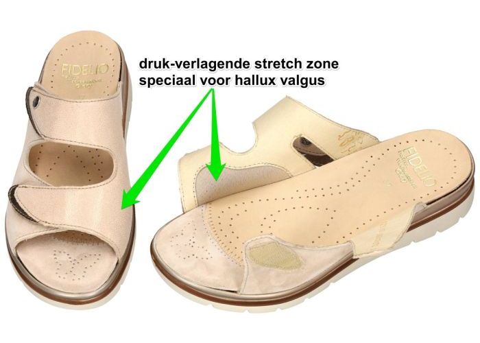 Fidelio Hallux 595020 HALLUX GLORY (G½) slippers & muiltjes beige