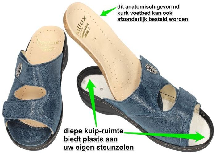 Fidelio Hallux 456005 HALLUX JESSY (J) slippers & muiltjes blauw