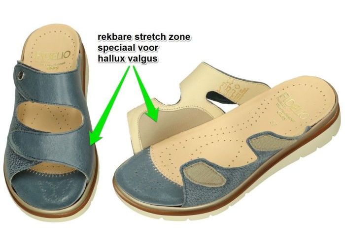 Fidelio Hallux 595020 HALLUX GLORY (G½) slippers & muiltjes blauw