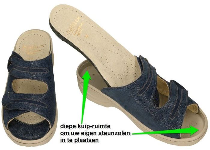 Fidelio Hallux 236023 HALLUX HEDI (H) slippers & muiltjes blauw donker