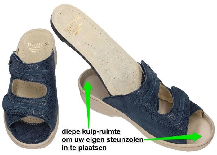 Fidelio Hallux 236023 HALLUX HEDI (H) slippers & muiltjes blauw donker