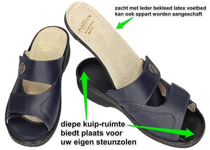 Fidelio Hallux 236031 HALLUX HEDI (H) slippers & muiltjes blauw donker