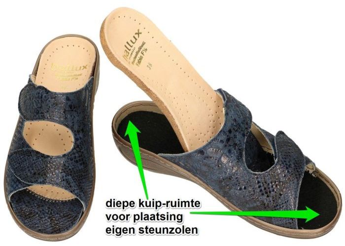 Fidelio Hallux 434029 HALLUX FABIA (F½) slippers & muiltjes blauw donker