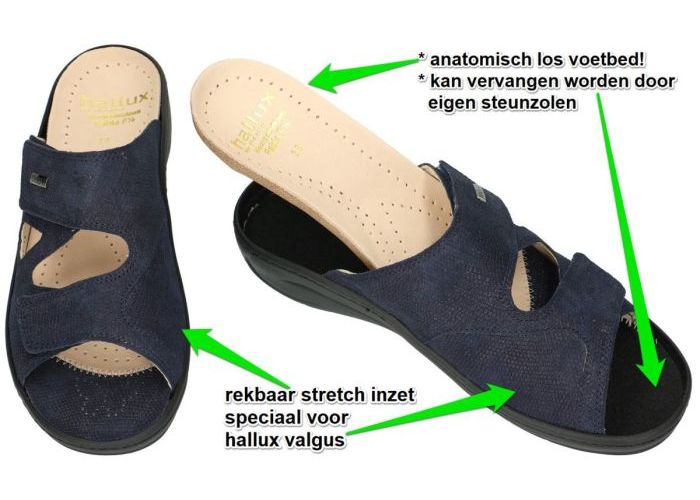 Fidelio Hallux 434113 FABIA (F½) slippers & muiltjes blauw donker