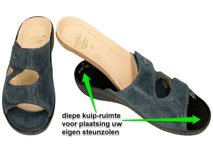 Fidelio Hallux 434113 HALLUX FABIA (F½) slippers & muiltjes blauw donker