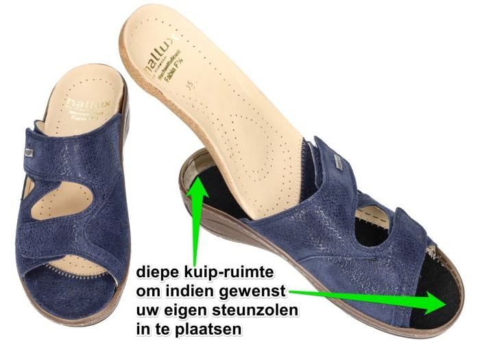 Fidelio Hallux 434133 HALLUX FABIA (F½) slippers & muiltjes blauw donker