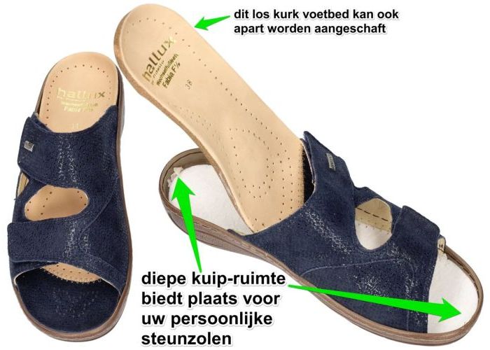 Fidelio Hallux 434133 HALLUX FABIA (F½) slippers & muiltjes blauw donker