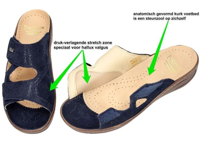 Fidelio Hallux 434133 HALLUX FABIA (F½) slippers & muiltjes blauw donker