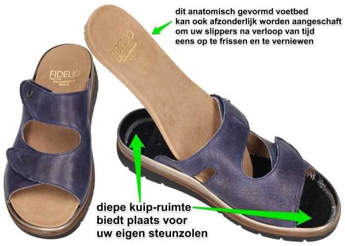 Fidelio Hallux 595020 HALLUX GLORY (G½) slippers & muiltjes blauw donker