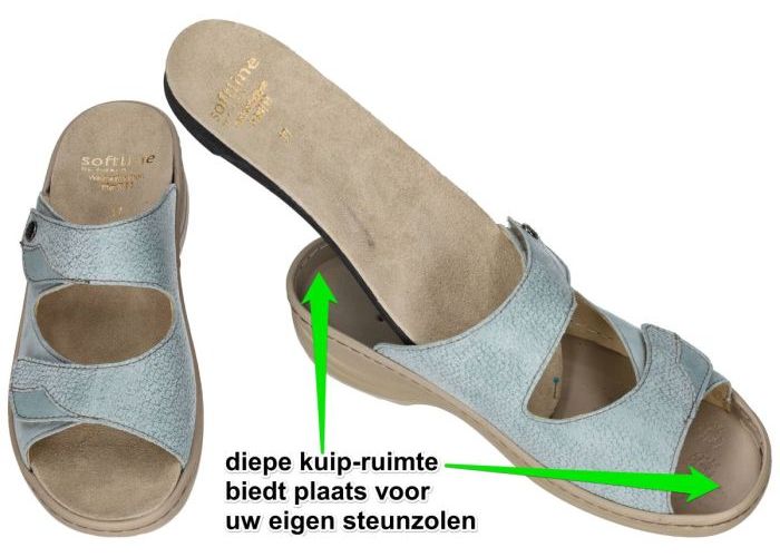 Fidelio Hallux 234013 Soft-Line HEDI (H) slippers & muiltjes blauw licht