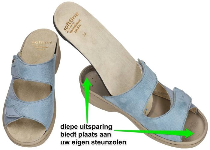 Fidelio Hallux 234013 Soft-Line HEDI (H) slippers & muiltjes blauw licht