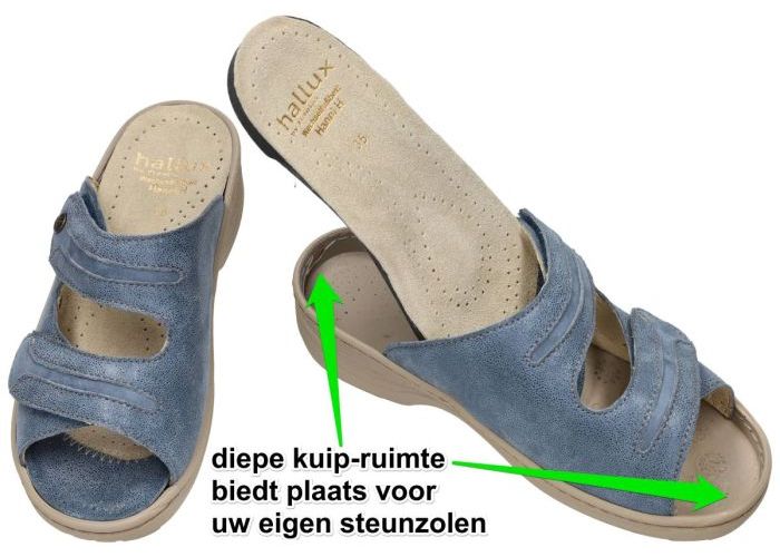 Fidelio Hallux 236023 HALLUX HEDI (H) slippers & muiltjes blauw licht