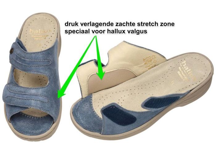 Fidelio Hallux 236023 HALLUX HEDI (H) slippers & muiltjes blauw licht