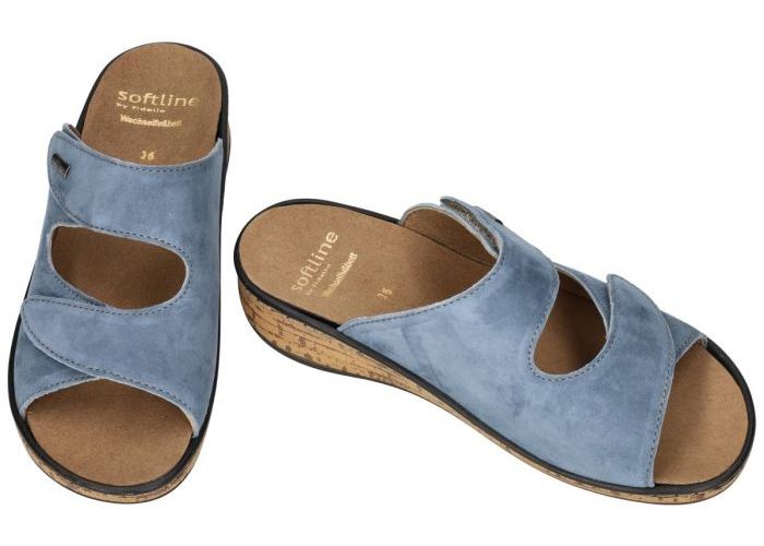 Fidelio Hallux 245012 Soft-Line GERDA G slippers & muiltjes blauw licht