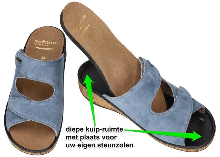 Fidelio Hallux 245012 Soft-Line GERDA G slippers & muiltjes blauw licht