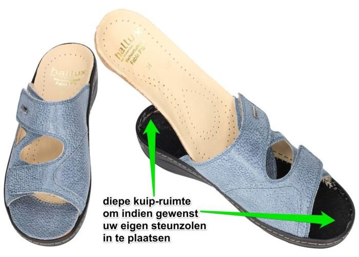 Fidelio Hallux 434133 HALLUX FABIA (F½) slippers & muiltjes blauw licht