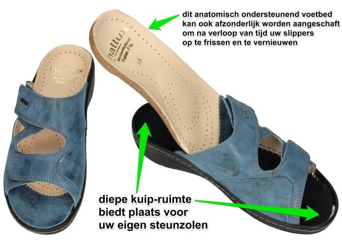 Fidelio Hallux 434133 HALLUX FABIA (F½) slippers & muiltjes blauw licht