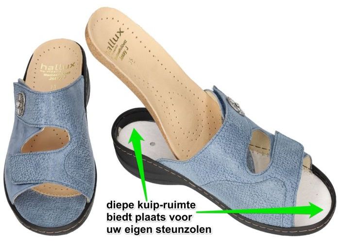 Fidelio Hallux 456003 HALLUX JESSY (J) slippers & muiltjes blauw licht