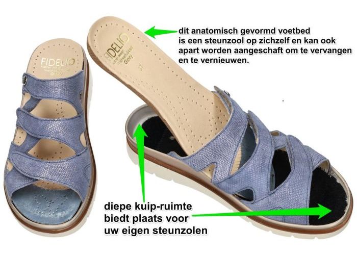 Fidelio Hallux 595001 FIDELIO GLORY G½ slippers & muiltjes blauw licht