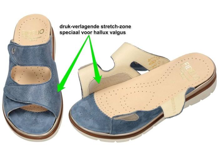 Fidelio Hallux 595020 HALLUX GLORY (G½) slippers & muiltjes blauw licht