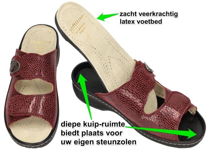 Fidelio Hallux 234112  Soft-Line HEDI H slippers & muiltjes bordeaux
