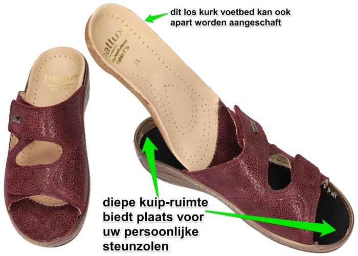 Fidelio Hallux 434133 HALLUX FABIA (F½) slippers & muiltjes bordeaux