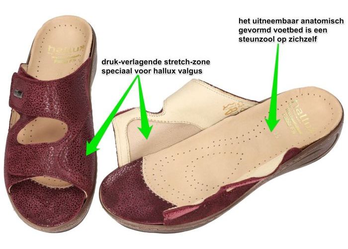 Fidelio Hallux 434133 HALLUX FABIA (F½) slippers & muiltjes bordeaux