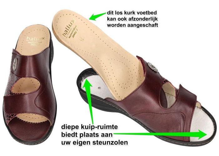 Fidelio Hallux 456003 HALLUX JESSY (J) slippers & muiltjes bordeaux