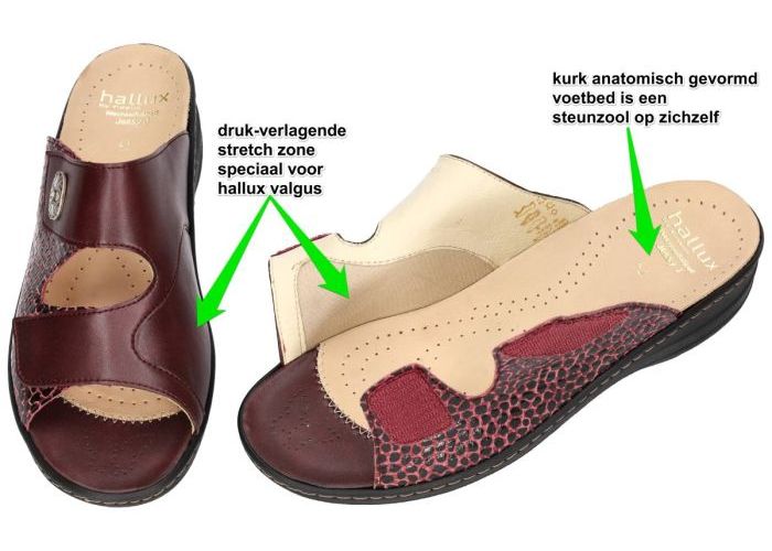 Fidelio Hallux 456003 HALLUX JESSY (J) slippers & muiltjes bordeaux