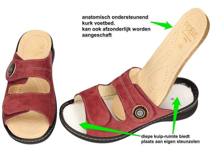 Fidelio Hallux 496031  HILLY H slippers & muiltjes bordeaux