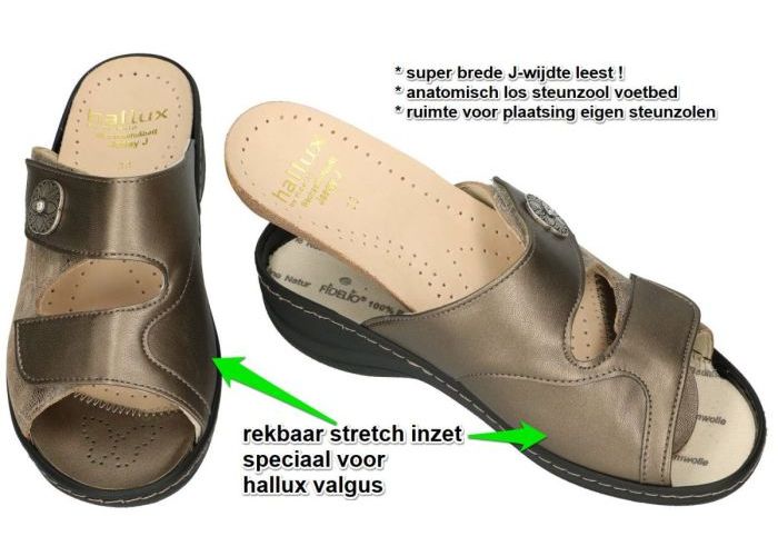 Fidelio Hallux 456003 JESSY (J) slippers & muiltjes brons