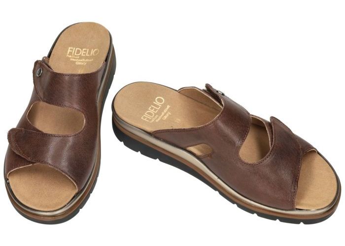 Fidelio Hallux 595020 HALLUX GLORY (G½) slippers & muiltjes bruin donker