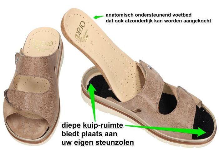 Fidelio Hallux 595020 HALLUX GLORY (G½) slippers & muiltjes bruin licht