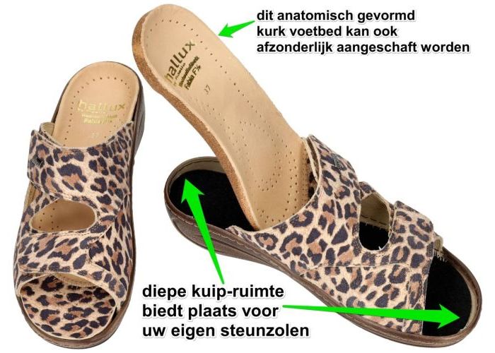 Fidelio Hallux 434133 HALLUX FABIA (F½) slippers & muiltjes dierprint
