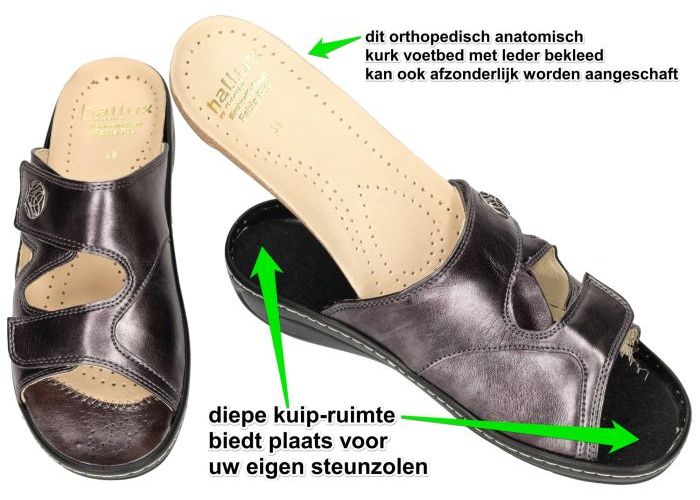 Fidelio Hallux 434103 FABIA F½ slippers & muiltjes grijs  donker