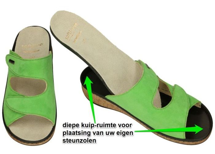 Fidelio Hallux 245012 Soft-Line GERDA G slippers & muiltjes groen