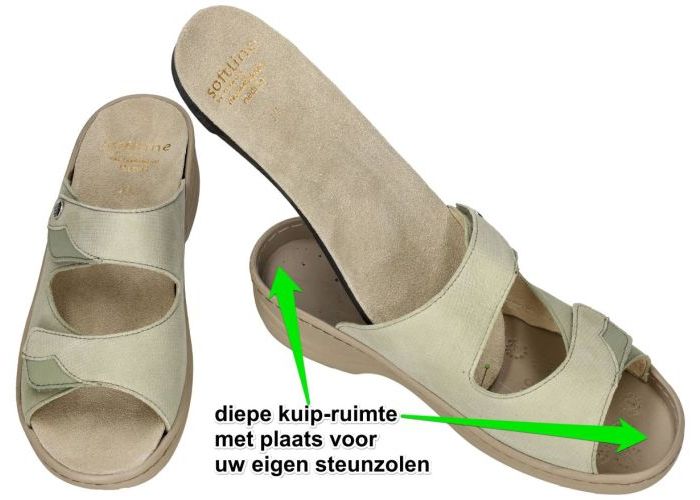 Fidelio Hallux 234013 Soft-Line HEDI (H) slippers & muiltjes groen licht