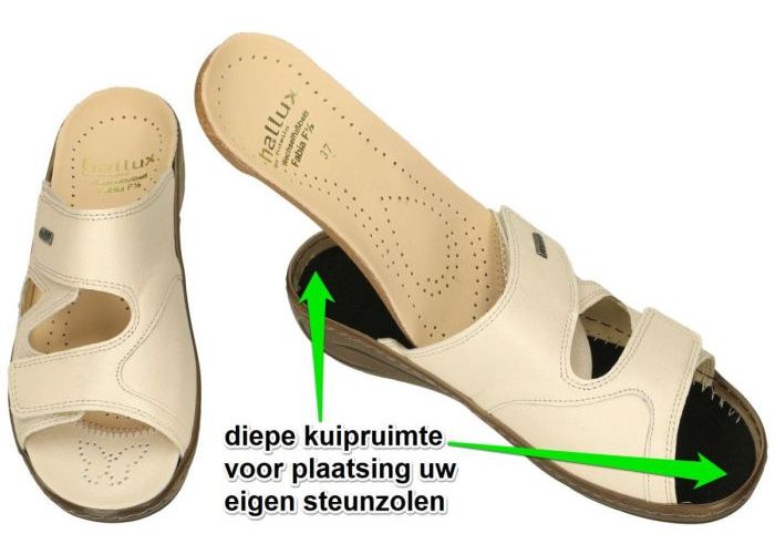 Fidelio Hallux 434113 HALLUX FABIA (F½) slippers & muiltjes off-white-crÈme-ivoorkleur
