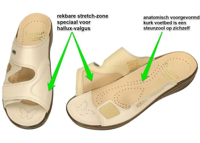 Fidelio Hallux 434113 HALLUX FABIA (F½) slippers & muiltjes off-white-crÈme-ivoorkleur