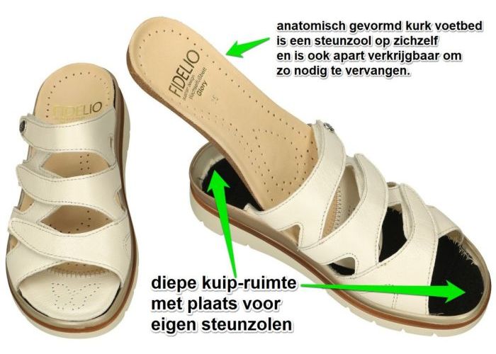Fidelio Hallux 595001 FIDELIO GLORY G½ slippers & muiltjes off-white-crÈme-ivoorkleur