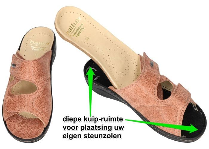 Fidelio Hallux 434133 HALLUX FABIA (F½) slippers & muiltjes perzik roze