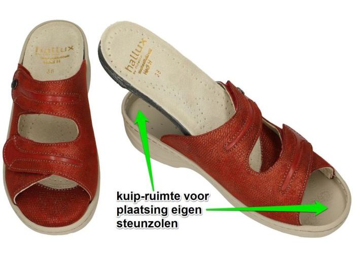 Fidelio Hallux 236023 HALLUX HEDI H½ slippers & muiltjes roest (bruin-rood)