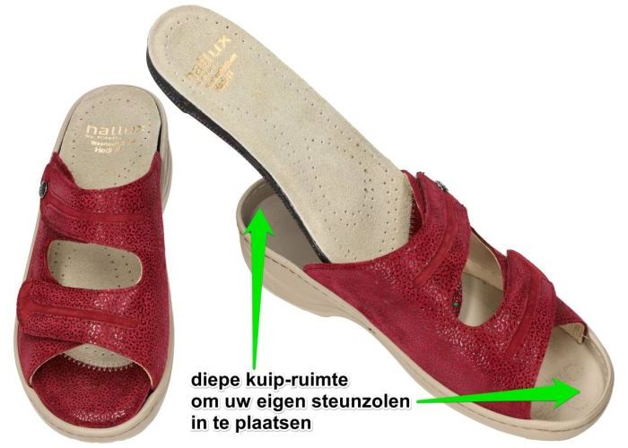 Fidelio Hallux 236023 HALLUX HEDI (H) slippers & muiltjes rood