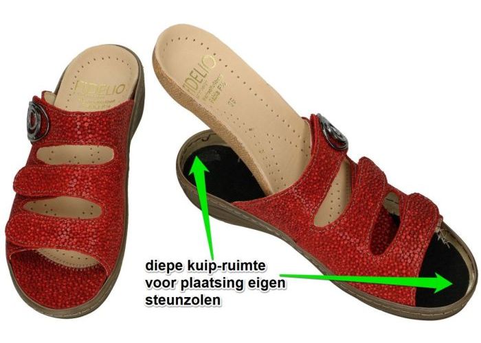 Fidelio Hallux 434034 FIDELIO FABIA F½ slippers & muiltjes rood