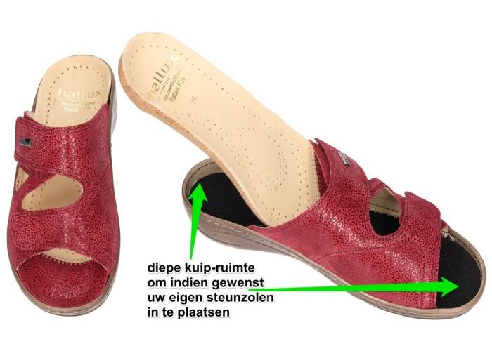 Fidelio Hallux 434133 HALLUX FABIA (F½) slippers & muiltjes rood