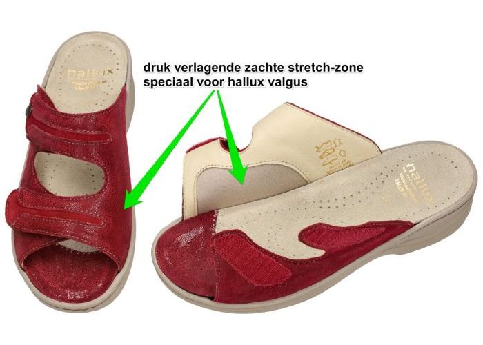 Fidelio Hallux 236023 HALLUX HEDI (H) slippers & muiltjes rood donker