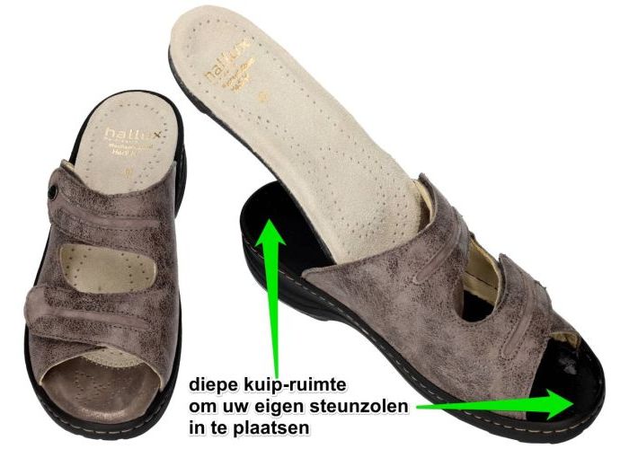 Fidelio Hallux 236023 HALLUX HEDI (H) slippers & muiltjes taupe